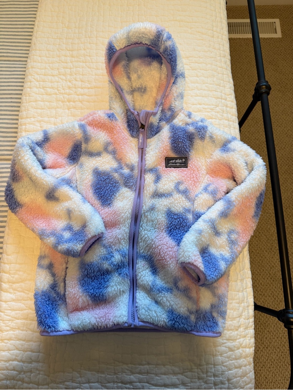 Eddie Bauer Girls' Pastel Tie-Dye Sherpa Hoodie Jacket